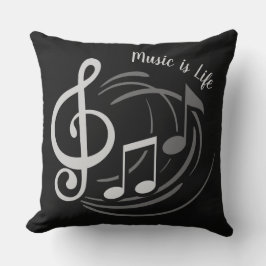 Musik noter anpassningsbar text dekorativ kudde