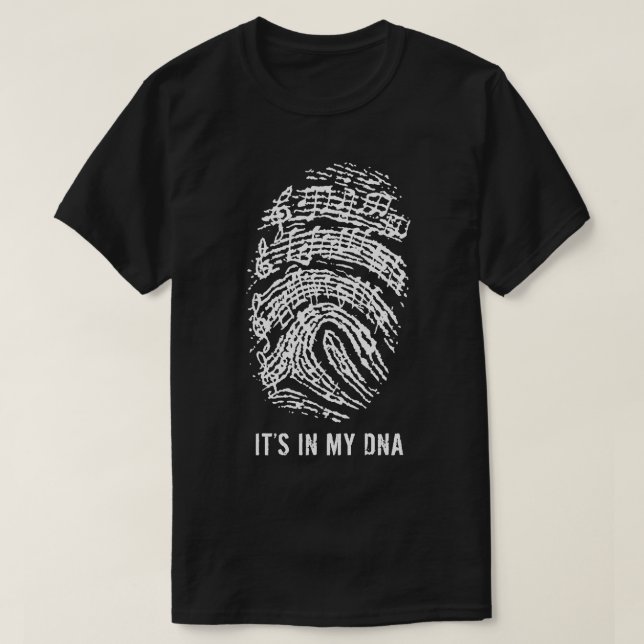 MUSIK NOTER ÄR DET I MIN DNA T SHIRT (Design framsida)