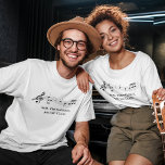 Musik noter Band eller Choir Teacher Anpassningsba T Shirt<br><div class="desc">En coola anpassningsbar musiklärarklass t-shirt med musiklärare med anteckningar på blå . Beställ den här personligens gåva till en musiker,  kompositör,  band- eller orkesterledare eller choir-ledare och anpassa med namn eller annan text.</div>