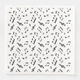 Musik noter Black and White Pappersservett