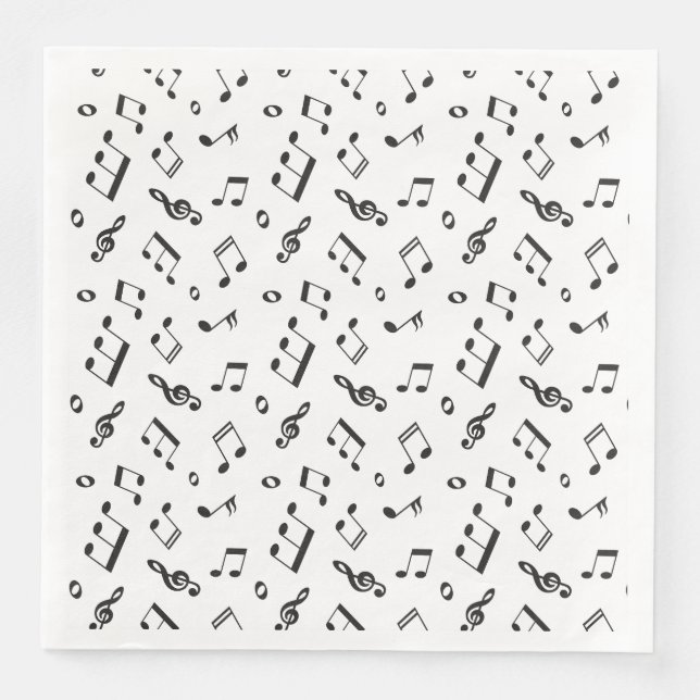 Musik noter Black and White Pappersservett (Framsida)