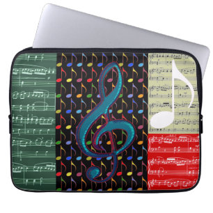 musik noter blandat mönster laptop fodral