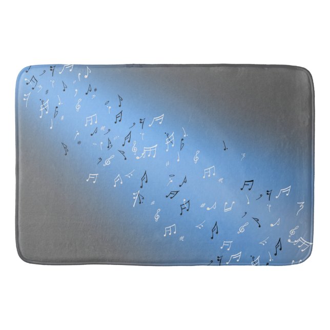 Musik noter Blue Måne Bath Mat Badrumsmatta (Framsidan)