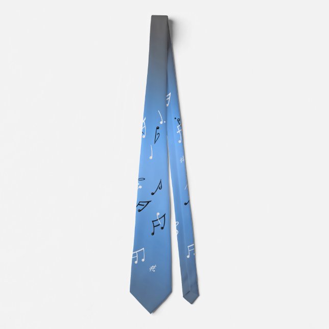 Musik noter Blue Måne Neck Tie Slips (Framsida)