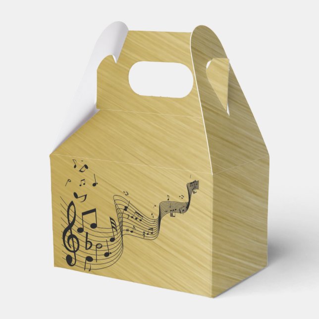 Musik noter Brushed Guld Presentaskar (Framsidan Sidan)