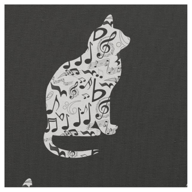 Musik noter Cat Lover - Minimalistisk musiker Tyg (Närbild)