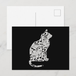 Musik noter Cat Lover - Minimalistisk musiker Vykort