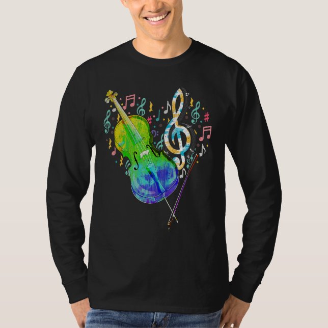 Musik noter Cellist Cello Player Cellist T Shirt (Framsida)