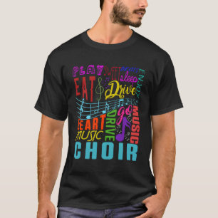 Musik noter Choir Music Heart Kärlek Eat Sömn Alt T Shirt