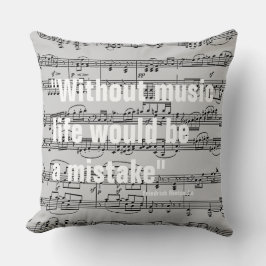 musik noter & citat kudde