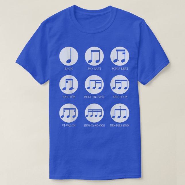 Musik noter Classical Music Composer Teacher Stu T Shirt (Design framsida)