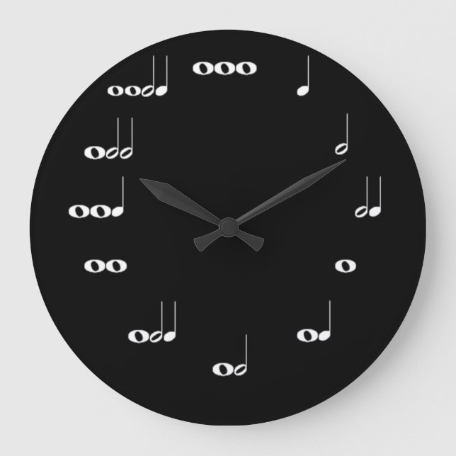 Musik noter Clock Black Stor Klocka (Framsida)