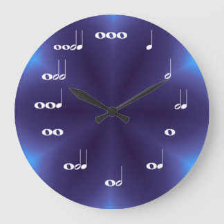 Musik noter Clock Lila, blandning Stor Klocka