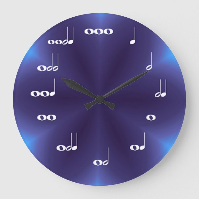 Musik noter Clock Lila, blandning Stor Klocka (Framsida)
