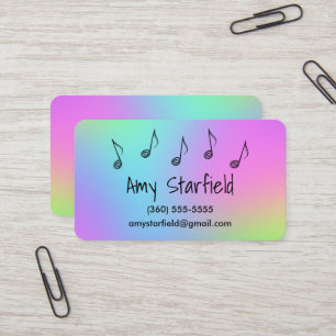 Musik noter Colorful Affärskort Visitkort