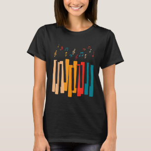 Musik noter Colorful Tangentbord Piano Player Musi T Shirt