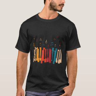 Musik noter Colorful Tangentbord Piano T Shirt