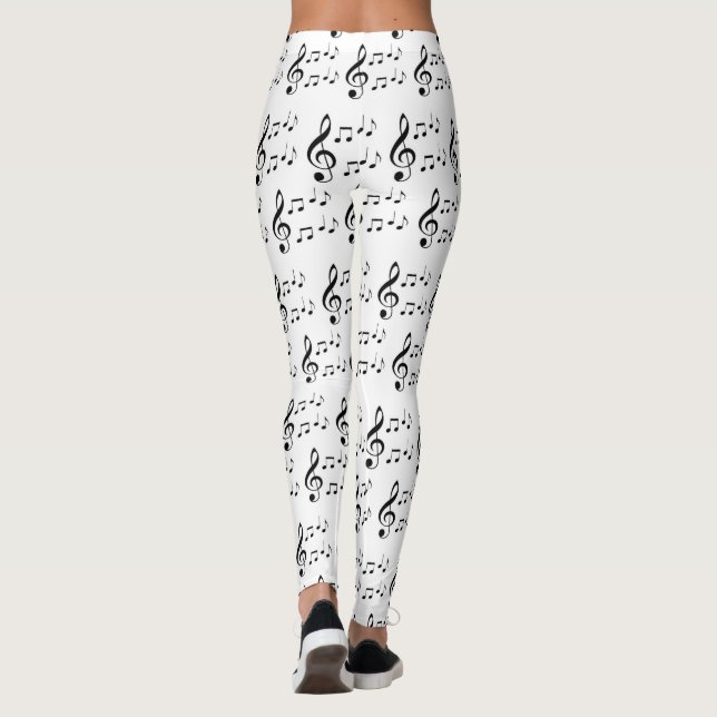 "Musik noter" damasker Leggings (Baksida)