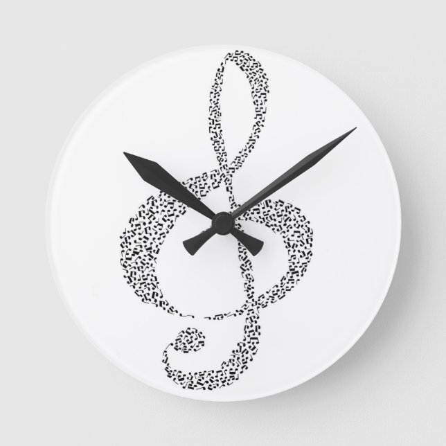 Musik noter Design Rund Klocka (Framsida)