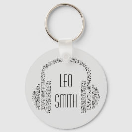 Musik noter DJ-hörlurar, modern Nyckelring