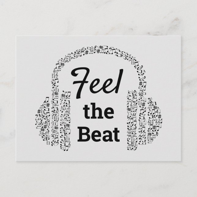 Musik noter DJ-hörlurar, modern Vykort (Framsida)