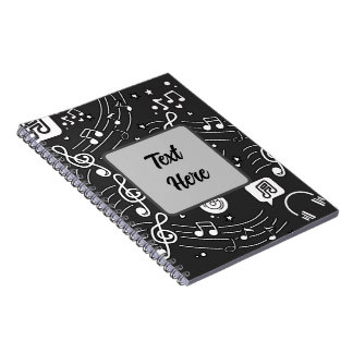 Musik noter Doodle Spiral bärbar dator - Perfekt f Anteckningsbok