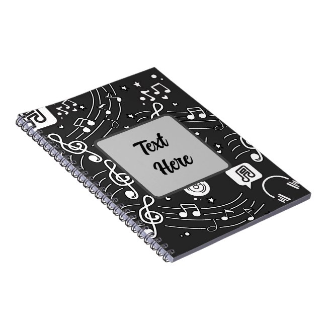 Musik noter Doodle Spiral bärbar dator - Perfekt f Anteckningsbok (Högra Sidan)