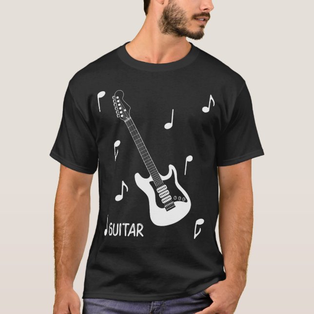 Musik noter Electric Guitar T Shirt (Framsida)