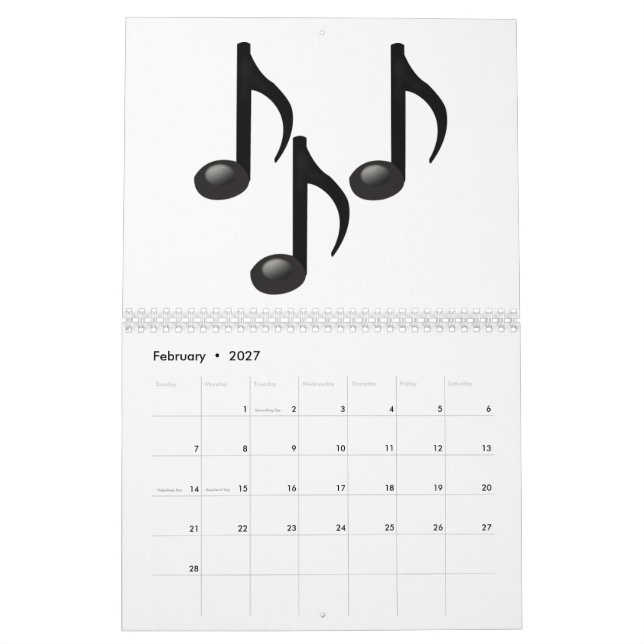 Musik noter - Emoji Kalender (Feb 2027)