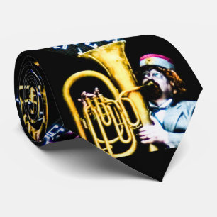 Musik noter för för vintageTubaspelare och sång Slips