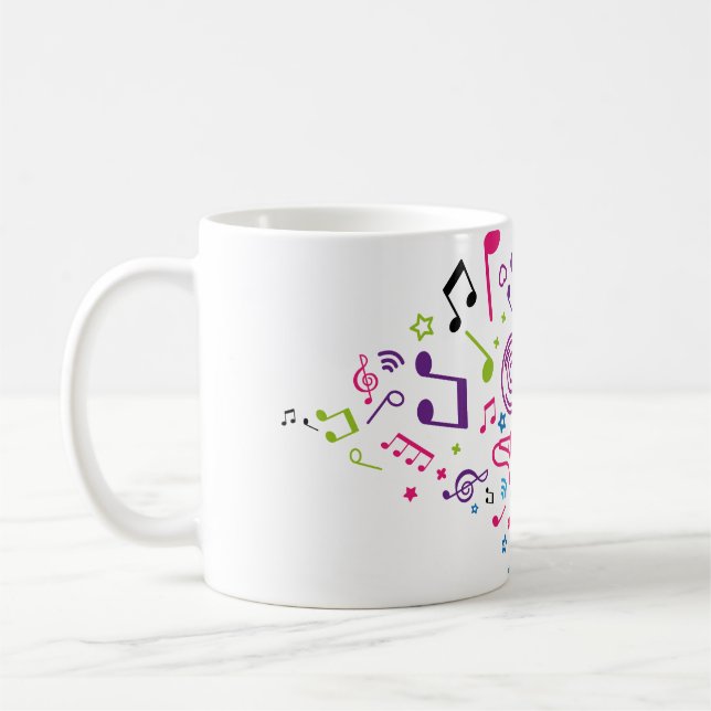 musik noter för musikfärgmönster kaffemugg (Vänster)