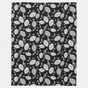 Musik noter Fotbollar Fleecefilt