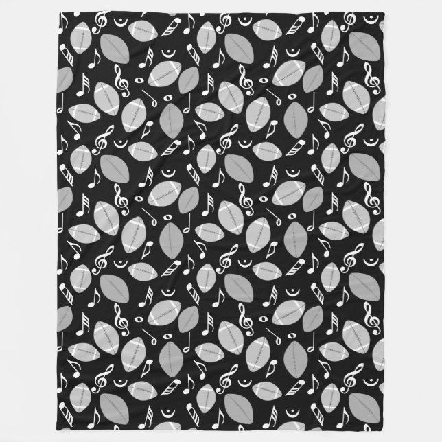 Musik noter Fotbollar Fleecefilt (Framsidan)