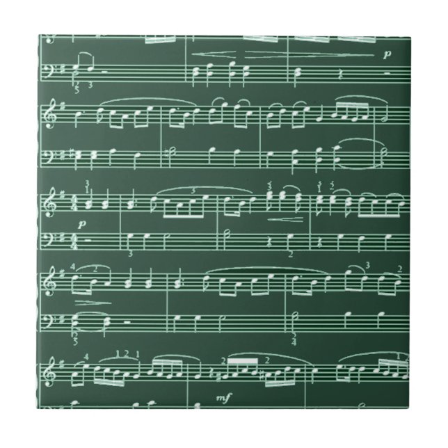 Musik noter grönt kakelplatta (Framsidan)