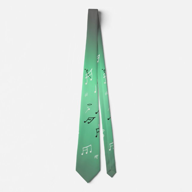 Musik noter Grönt Light Neck Tie Slips (Framsida)