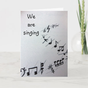 MUSIK NOTER GROUP BIRTHDAY CARD KORT