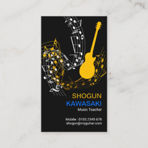 Musik noter Guitar Riffs Gult Guitar Visitkort