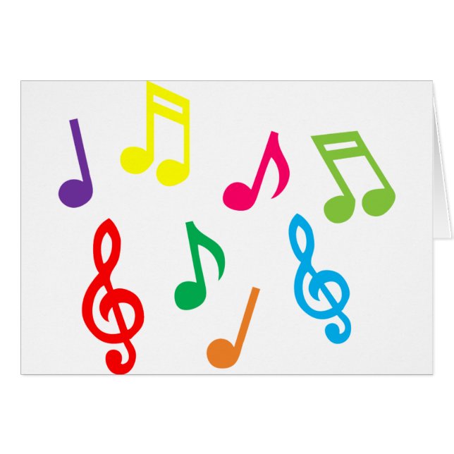 Musik noter hälsningskort (Framsidan Horizontal)