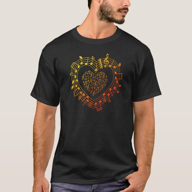 Musik noter Heart Musician School Clef Orc T Shirt (Framsida)