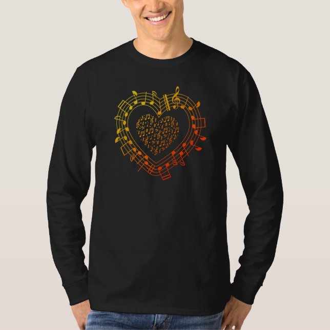 Musik noter Heart Musician School Clef Orc T Shirt (Framsida)