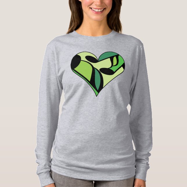 Musik noter Heart T Shirt (Framsida)