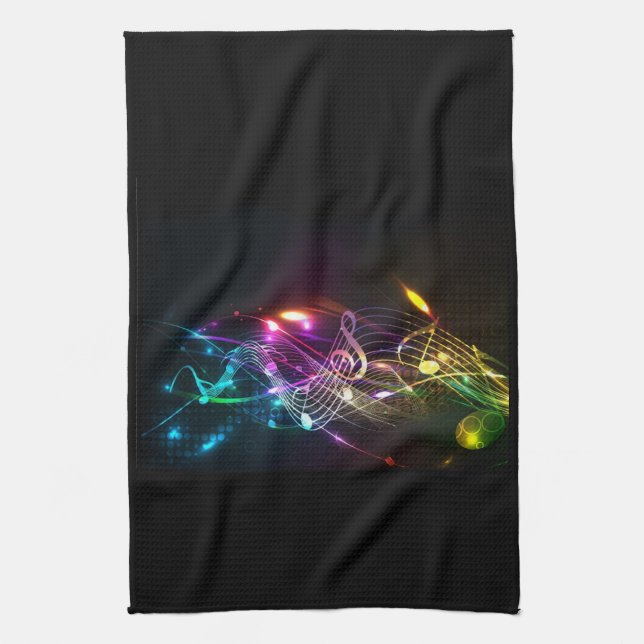 Musik noter i Färg för Music-älskare Kökshandduk (Vertikal)