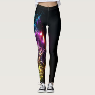 Musik noter i Färg för Music-älskare Leggings