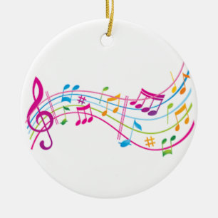 ’MUSIK NOTER I FÄRG’ JULGRANSPRYDNAD KERAMIK