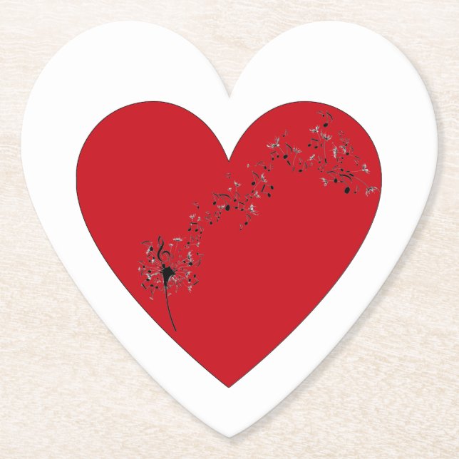 Musik noter i hjärtat, Papper Underlägg (Framsida)