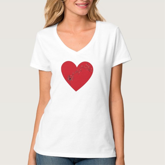 Musik noter i hjärtat, T-Shirt (Framsida)