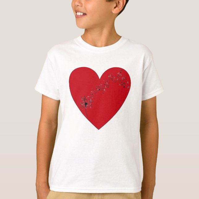 Musik noter i hjärtat, T-Shirt (Framsida)