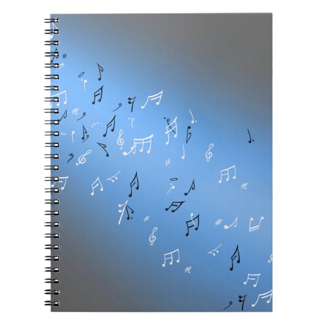 Musik noter i Moonlight Blue Anteckningsbok (Framsidan)