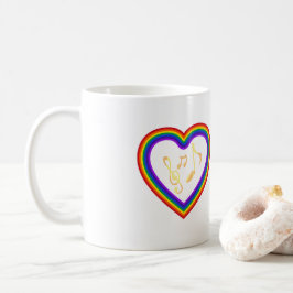 Musik noter i regnbågen kaffemugg