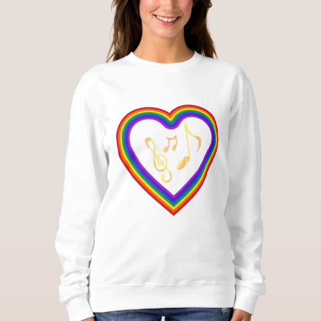 Musik noter i regnbågen, T-Shirt (Framsida)